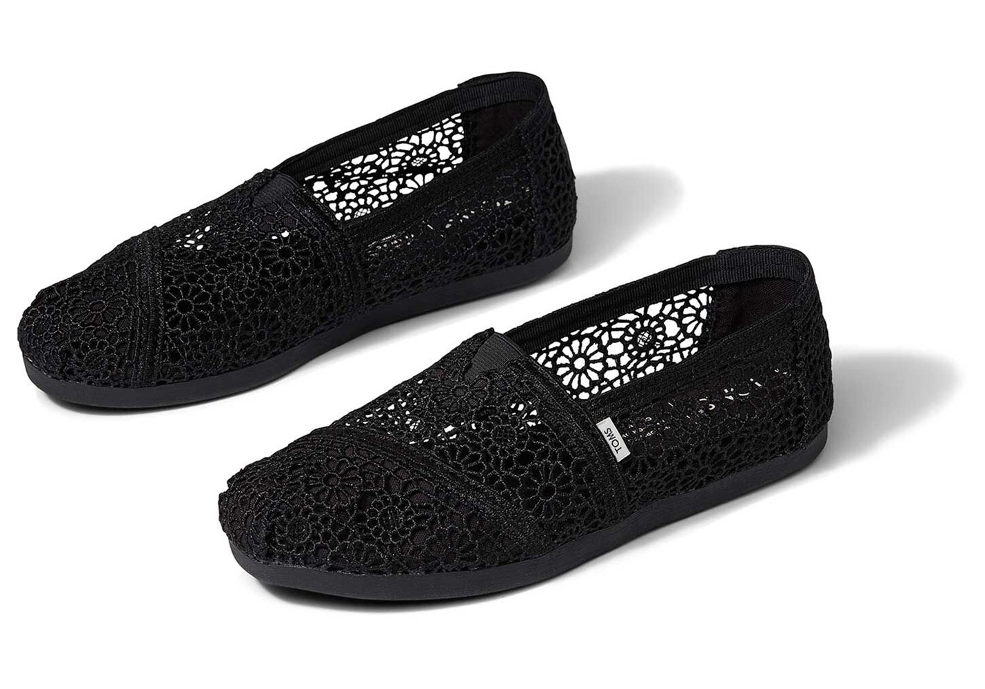 Toms Espadryle Damskie Czarne - Alpargata Moroccan Crochet - 91YVJUSLQ